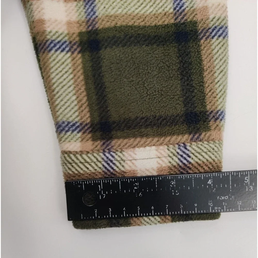 Freedom Foundry Men's L/G Green Plaid‎ Sherpa Lined Fleece Shirt Jacket